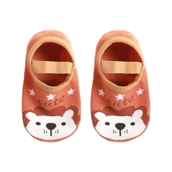 Wxirdiow Girls Kids Ruffle Socks Baby Toddler Anti Slip Socks Cute Floor Socks Cute Design Toddler Ankle Socks for Baby Orange Size,0-1 Years