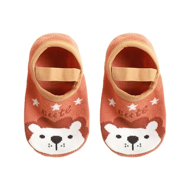 XDZJLR Baby Socks Toddler Slip Cute Animal Pattern Floor Soft Comfortable Sock Orange 2-3 Years