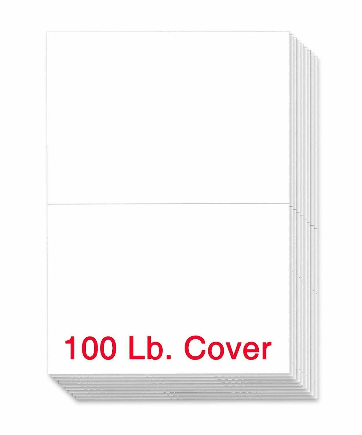 Extra Thick 100lb White Uncoated Cover Stock Half Fold Greeting