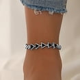thumbnail image 4 of Kaash Customs CZ Stone Silver Color Triangle Shaped Bling Adjustable Anklet Bracelet for Adult Women, 4 of 4
