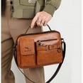 thumbnail image 2 of Bolso de hombro Bolso bandolera para hombre Bolso de negocios para hombre Bolso de cuero suave para hombre Bolso cruzado informal Bolso colgante de gran capacidad, 2 of 5