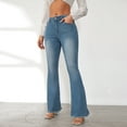 thumbnail image 6 of Fjofpr Womens Jeans Flare Legs High Waisted Jeans for Women Womens Jeans Trendy Fall 2024 Women's Casual High Waisted Pocket Solid Color Slim Denim Bell Bottom Pants Long Pants, 6 of 8