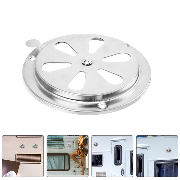 OUNONA 2 Pieces Adjustable Stainless Steel Air Vent Damper for RVs and Boats Silver