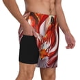 thumbnail image 2 of Gukieu Red Sun Flame Fox Print Men's Double Layer Sports Swim Trunks, Quick Dry Adjustable Waist Swim Shorts Swimwear-Small, 2 of 6