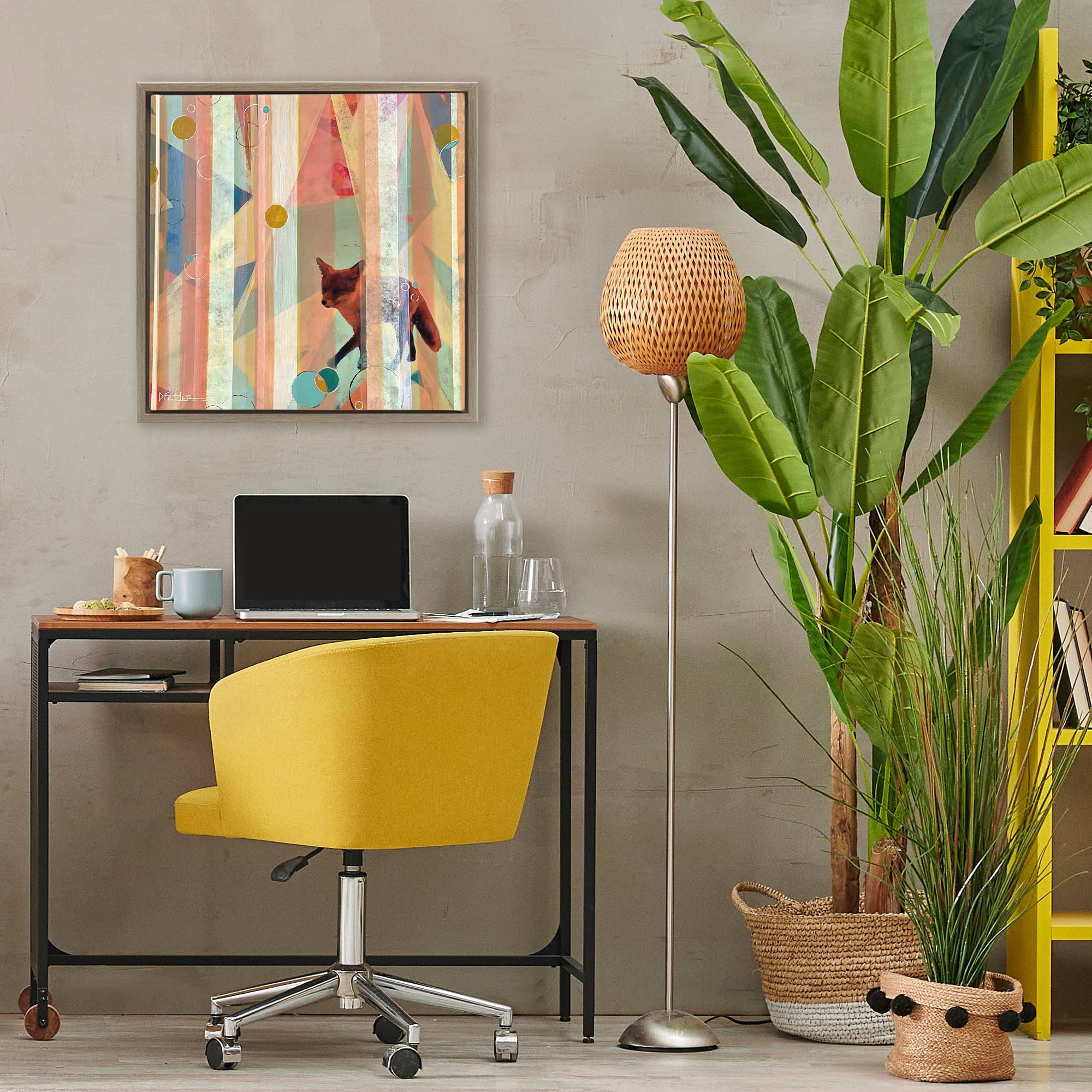 Stupell Industries Making My Move Fox Brown Framed Floater Canvas Wall Art, design by Dianna Fritzler