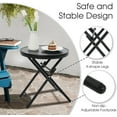 thumbnail image 6 of VibrantEcho Outdoor Side Tables - Folding Patio End Table with Tempered Glass Tabletop, Portable Bistro Coffee for Porch Yard, Balcony, Garden, Deck, Poolside, Black, 6 of 14