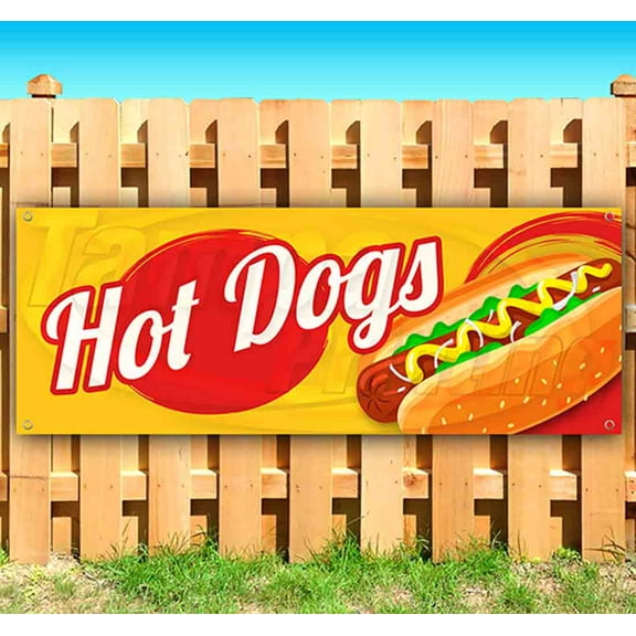 Hot Dogs 13 oz Vinyl Banner With Metal Grommets