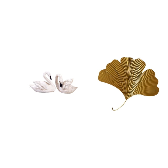 Estatua de cisne de resina, figuras decorativas, escultura de ginkgo, decoración colgante de hierro forjado, diseño artístico, ideal para bodas, fiest