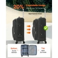thumbnail image 2 of VEVOR 24-Inch Softside Expandable Luggage with Spinner Wheels Checked Suitcase Black, 2 of 9