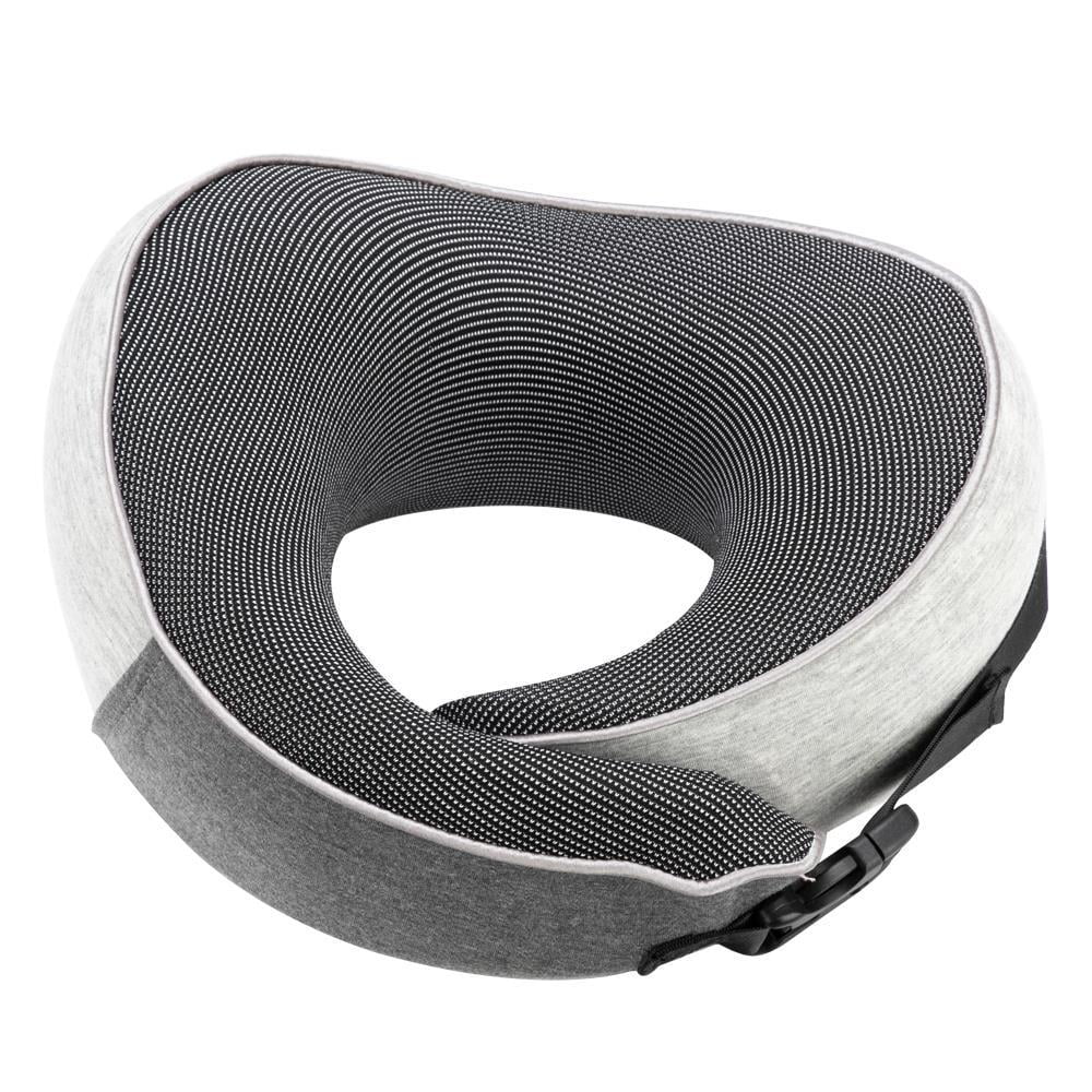Coussin de Voyage, Oreiller Cervical Memoire Forme, Oreiller de Voyage Peut Plier, Réglable Cale Nuque Arbitrairement Dormir sur Le Côté, Coussin Tour de Cou pour Avion, Voiture, Train, Bureau (Gris