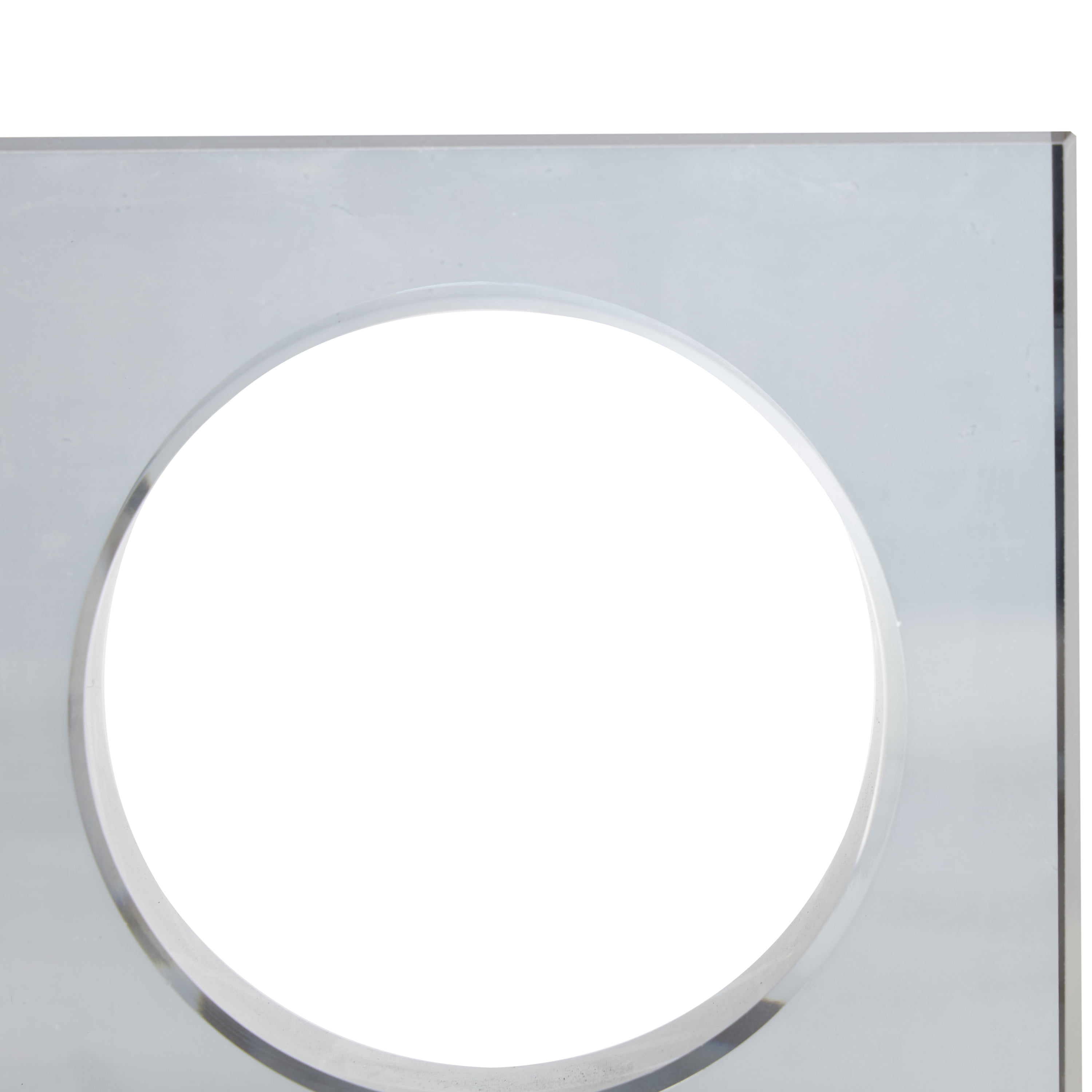 DecMode 5" Square Geometric Silver Crystal Bookends with Circle Cut Outs (Set of 2)