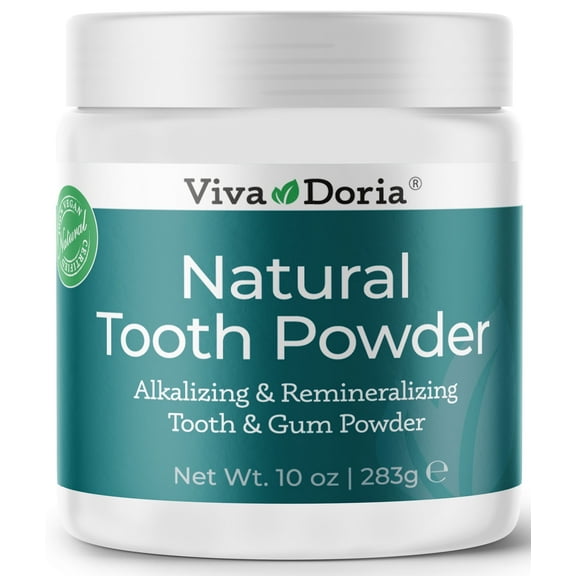 Viva Doria Natural Fluoride Free Tooth Powder, Refreshes mouth, Freshens Breath, Keeps Teeth and Gum Healthy, Mint Flavor, 10 oz