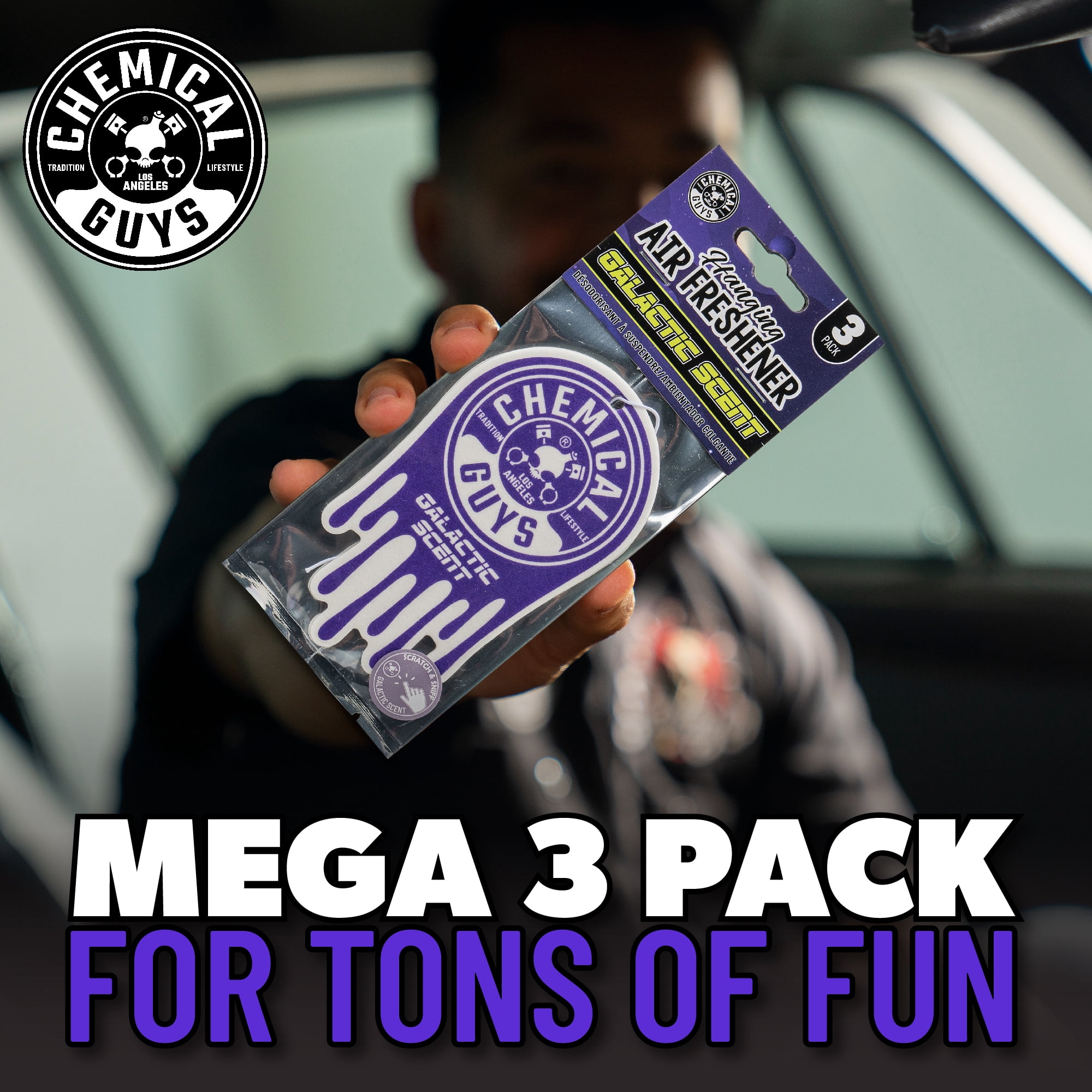 Chemical Guys Hanging Air Freshener 3-pack, Galactic Scent