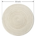 thumbnail image 3 of 15 inch Round Braided Placemats Set of 4 Non Slip Heat Resistant Cotton Polyester Table Mats Washable Place Mats for Kitchen Dining Party Table Decor (Beige, 4), 3 of 8