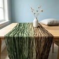 thumbnail image 5 of Party Runner,Gradient Crinkle Sheer Gauze Long Table Cover With Multi Tone Color Options,Reception Cake Mat Used For Bohemian Wedding Classroom Event Decor, 5 of 7