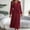 Wine, variant on Great Gifts for Less Ofreoo Women'sFall Winter Casual Solid Color Waist Cinching Long Sleeved V-neck Dress Fall Outfits for Women 2024