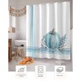 thumbnail image 7 of Fall Thanksgiving Blue Pumpkin Fall Leaves Stripe Shower Curtain Set ，Waterproof Fabric Shower Curtains Shower Curtains for Bathroom,Bathroom Decor 72"x78", 7 of 7