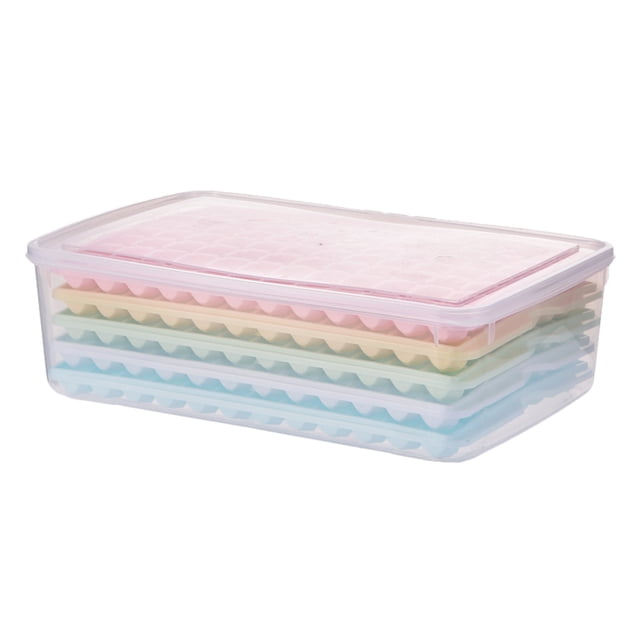 ColoMX Bandejas de cubos de hielo plástico moldes de cubos de hielo moldeo de hielo con tapa de sellado