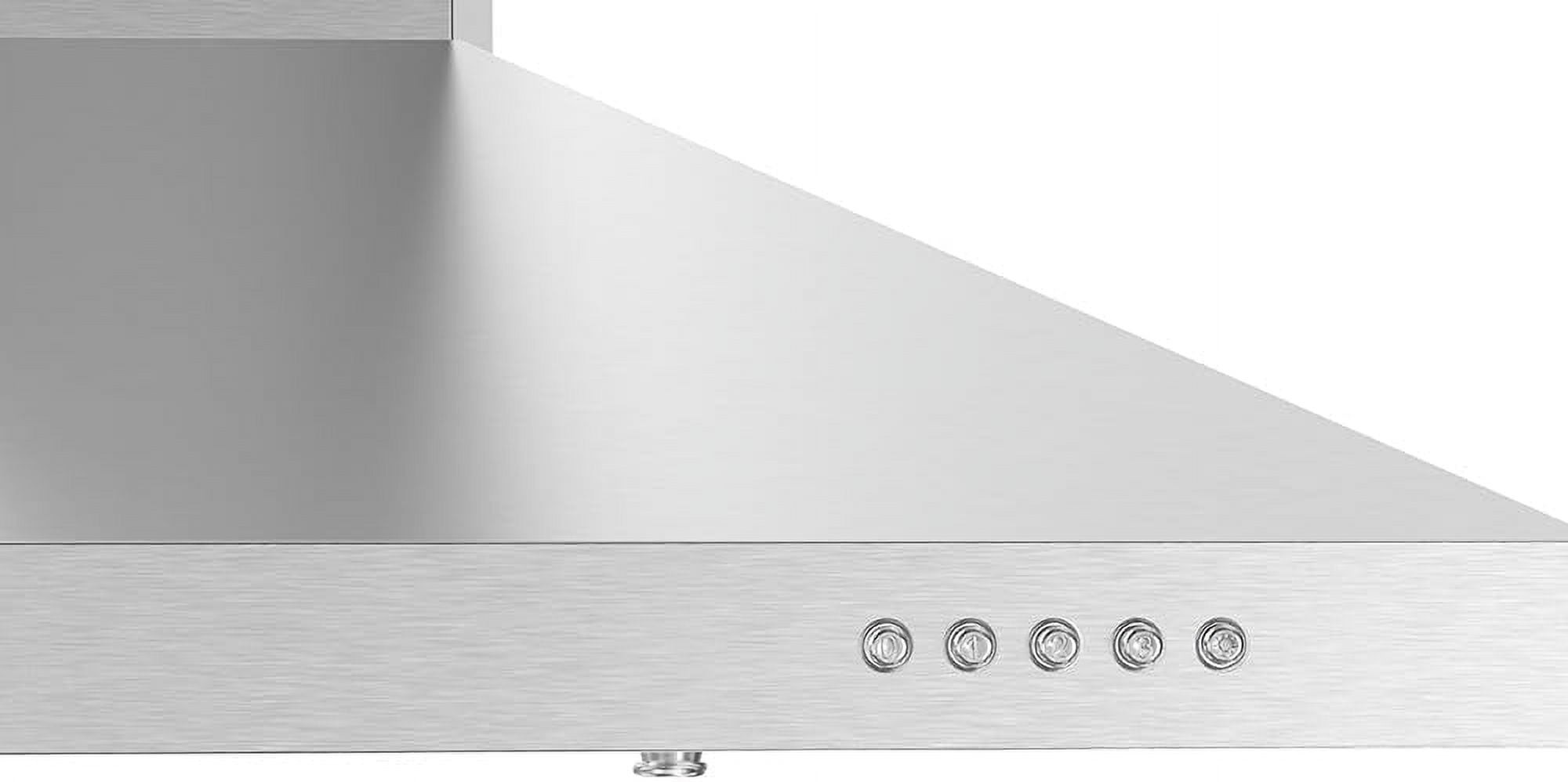 Streamline 36 in. Vicolo Ductless Wall Mount Range Hood in Brushed Stainless Steel with Baffle Filters, Push Button Control, LED Light