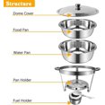 thumbnail image 2 of PRIJESSE Chafing Dish Buffet Set, 5Qt 2-Pack Stainless Steel Round Catering Warmer Set for Breakfast,Party, 2 of 5