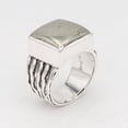 thumbnail image 2 of Earth Gems Jewelry Pyrite Ring Sterling Silver Ring Statement Ring Gemstone Ring for Men's, 2 of 6