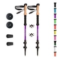 thumbnail image 1 of Bastones de trekking Montem, ultrarresistentes, con empuñadura de espuma EVA, color morado, 1 of 9