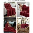 thumbnail image 4 of Utopia Bedding Plush Checkered Fleece Blanket Burgundy Queen, 90x90 Inch Travel Friendly, Soft Cozy Throw Blanket for Couch, Sofa, Bed - Home Decor Gift for Kids, Women and Men, 4 of 5