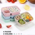 thumbnail image 3 of 4 Pack Bento Lunch Box,3-compartment Meal Prep Containers,lunch Box For Kids,reusable Food Storage, 3 of 4