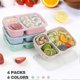 thumbnail image 3 of 4 Pack Bento Lunch Box,3-compartment Meal Prep Containers,lunch Box For Kids,reusable Food Storage, 3 of 5