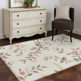 thumbnail image 5 of Country Flowers Area Rug 4x6 Washable Rug Non Slip Farmhouse Botanical Branches Bird Large Area Rug Indoor Floor Carpet for Entryway Bedroom Kitchen Living Room Home Office Dining Room Nursery, 5 of 8