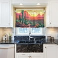 thumbnail image 6 of FREEAMG 24 Inch Length Kitchen Curtains Desert Cactus 2 Panels Half Window Sheer Curtains Rod Pocket Farmhouse Short Drapes for Bathroom Cafe Basement, 6 of 7