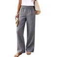 thumbnail image 5 of Breezora Straight Leg Woven Casual Pants for Women Summer Lightweight Pull On Trousers Comfortable Daily Work Bottoms with Pockets, 5 of 9