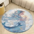 thumbnail image 4 of Mermaid Glitter Fish Scale Girls Washable Round Rug -Circle Area Rugs for Nursery Bedroom, Vintage Non Slip Non Shedding Low Pile Carpet for Living Room Coffee Table Entryway, 4 of 6