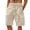 CS54_Khaki, variant on Lumtrix Men's Cargo Shorts Casual Cotton Drawstring Short Elastic Waist Baggy Work Pants with Multi Pockets White L