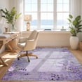 thumbnail image 3 of Design&I 3'x5' Ultra Soft Throw Mat, Dorm Boho Purple Vintage Patchwork Pastel Scroll Frame None Fluffy Washable Easy Care Indoor rug for Bedside Hallway, 3 of 7