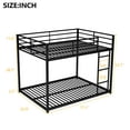 thumbnail image 6 of Bellemave Full Over Full Bunk Bed, Metal Low Bunk Beds Frame Built in Ladder, Floor Bunk Bed with Heavy Duty Slats Support, No Box Spring Required (Black), 6 of 8