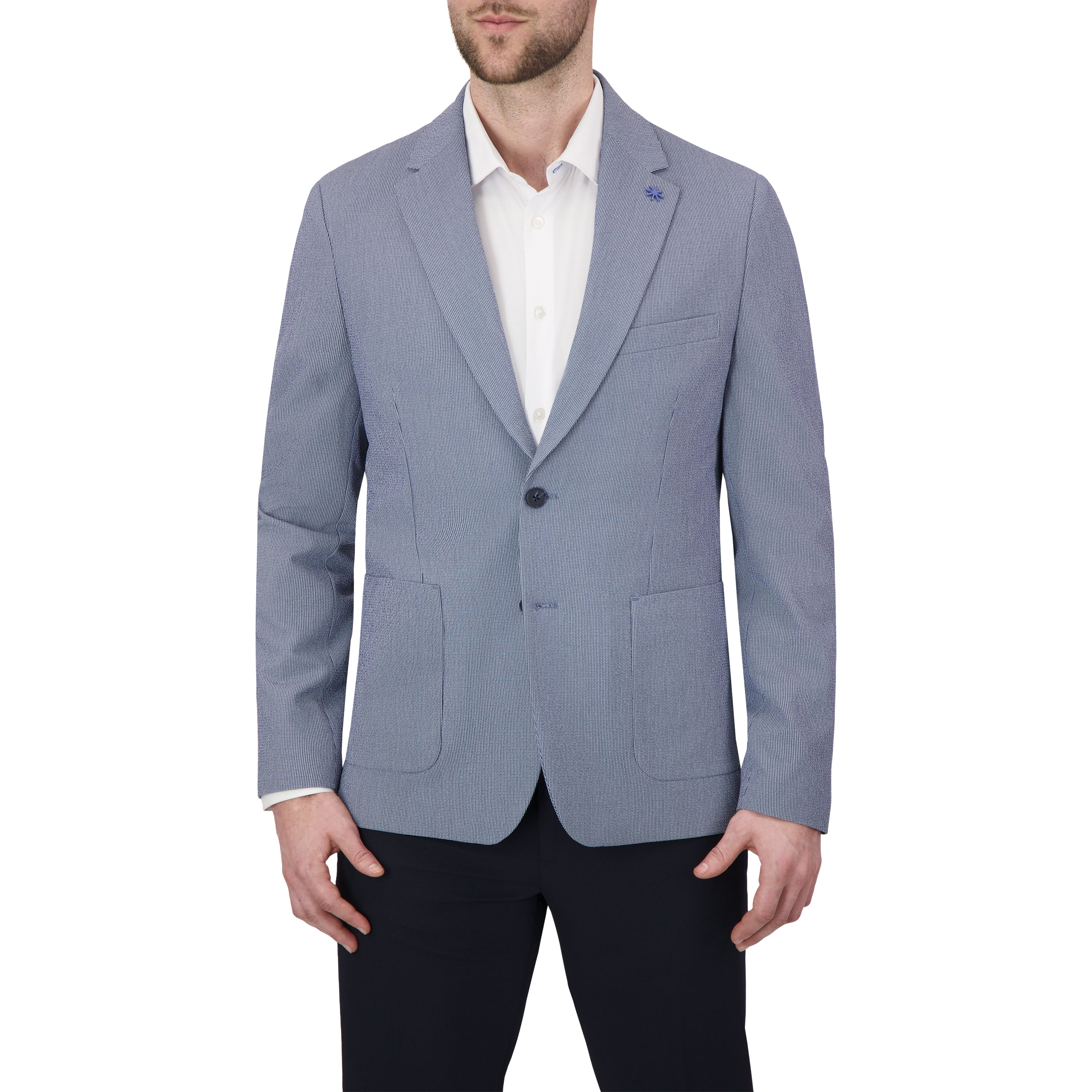 Report Collection Single Breast Full Lined Patch Pocket Seersucker Men's Jacket