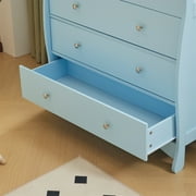 Ktaxon 3-Drawer Changing Table, Wood Infant Diaper Changing Station, Baby Dresser for Nursery, (Light Blue)