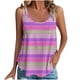 thumbnail image 2 of Puntoco Camisetas ajustadas para mujer Camiseta sin mangas de cuello redondo con estampado de moda informal y holgada de verano para mujer, 2 of 5