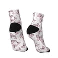 thumbnail image 4 of Bingfone Pink Butterflies (2) Design Patterned Men'S Women'S Casual Cotton Socks, 4 of 9