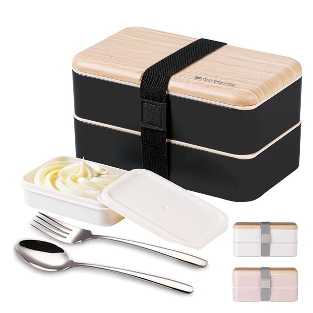Lonch Box Lunch Box Container Bundle Divided Lunch Container with Compartiments Stainless Steel Cutlery Spoon and Fork Japanese Style