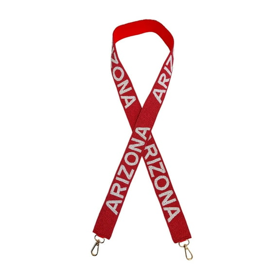 Lashicorn Arizona Red Beaded Purse Strap White Letters 49 Pro Football Stadium Approved Clear Bag Cardinal Gold Hardware Sports College Crimson