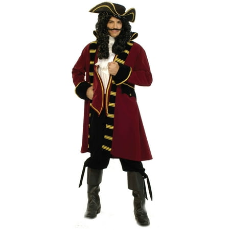 Adult Pirate Deluxe Costume Captain Hook Morgan Peter Pan Buccaneer