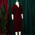 thumbnail image 6 of Women's Fashion Plus Size Casual Suit Collar Pleated Dress A-Line Dresses, 6 of 8