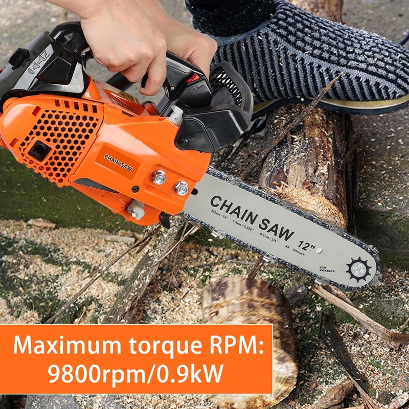 Floseru 12 Inch Top Handle Gas Chainsaw 25.4cc 2-Stroke Portable Small Gas Powered Chain Saws for Tree-climbing Tree Pruning Wood Cutting Firewood Preparation Yard Maintenance