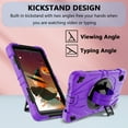 thumbnail image 3 of Dteck Case for Samsung Galaxy Tab A9 8.7 Inch, Heavy Duty Shockproof Rugged Case with Rotating Hand Strap Stand Shoulder Strap,Purple, 3 of 6