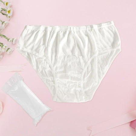 

Women s Disposable Pure Cotton Underwear Travel Panties High Cut Briefs White