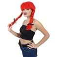 thumbnail image 2 of HPO Adult Women Farm Girl Red Wig with Braids, 2 of 7
