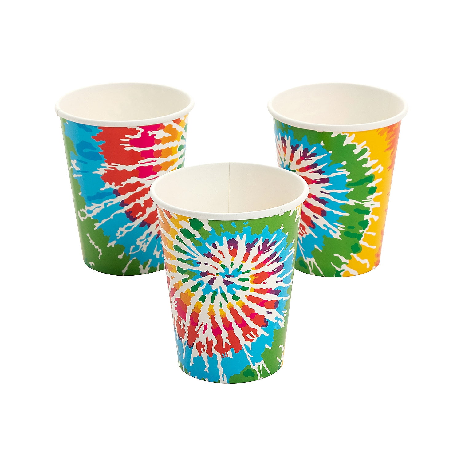 TieDyed Paper Cups , Party Supplies, Birthday, 8 Pieces