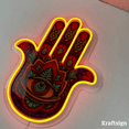 thumbnail image 3 of Craftnamesign Hamsa Hand Neon Acrylic Print Sign, Hamsa Hand Led Signs, Hamsa Hand Decor, 3 of 4